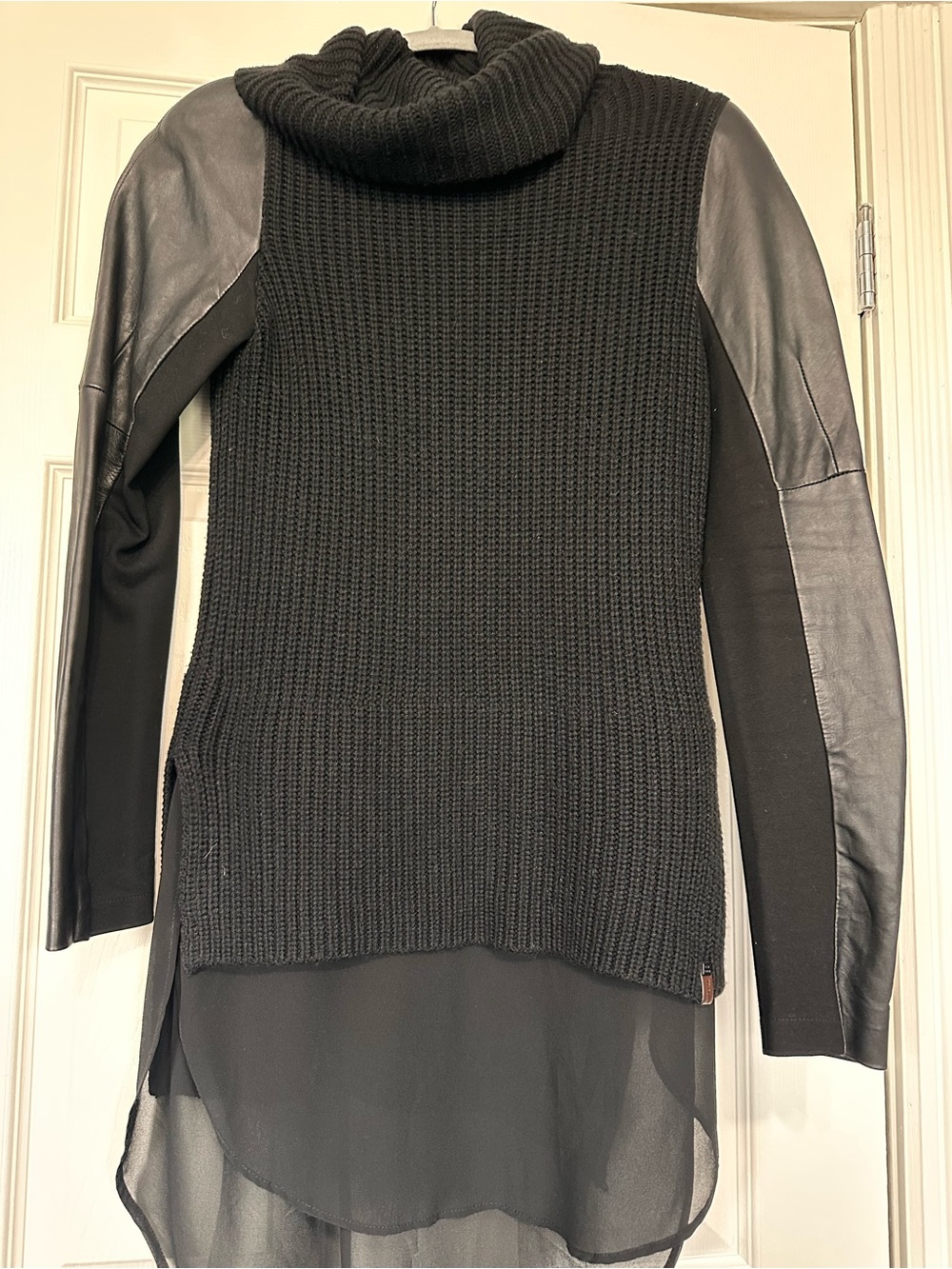 RUDSAK Black Mixed-Media Turtleneck Sweater
